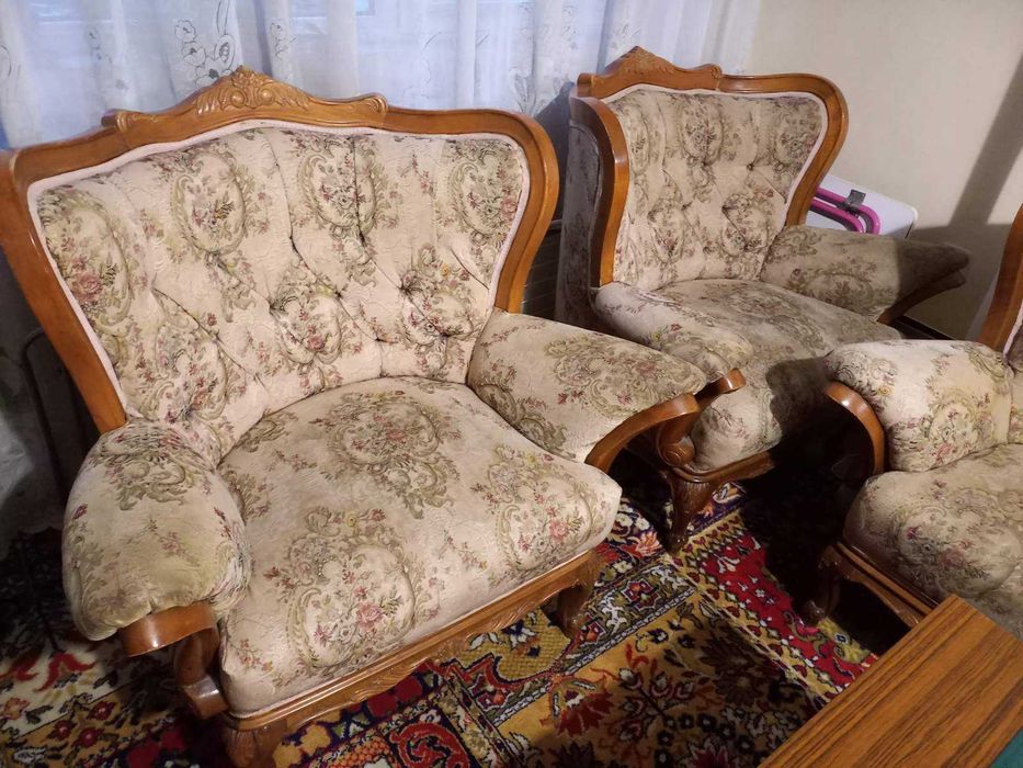 Ретро комплект диван + 2 фотьойла