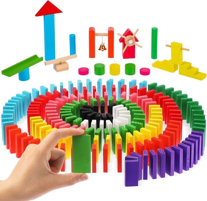 Дървено Домино, 360 части, 34 Механизма, Книжка Чанта , Подарък Спинер