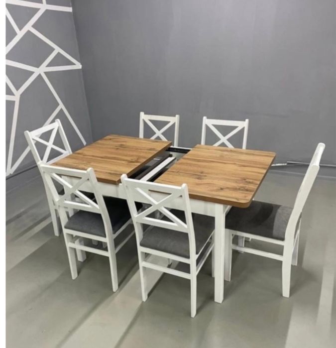 Продам стол+6 стульев,размер 160*80