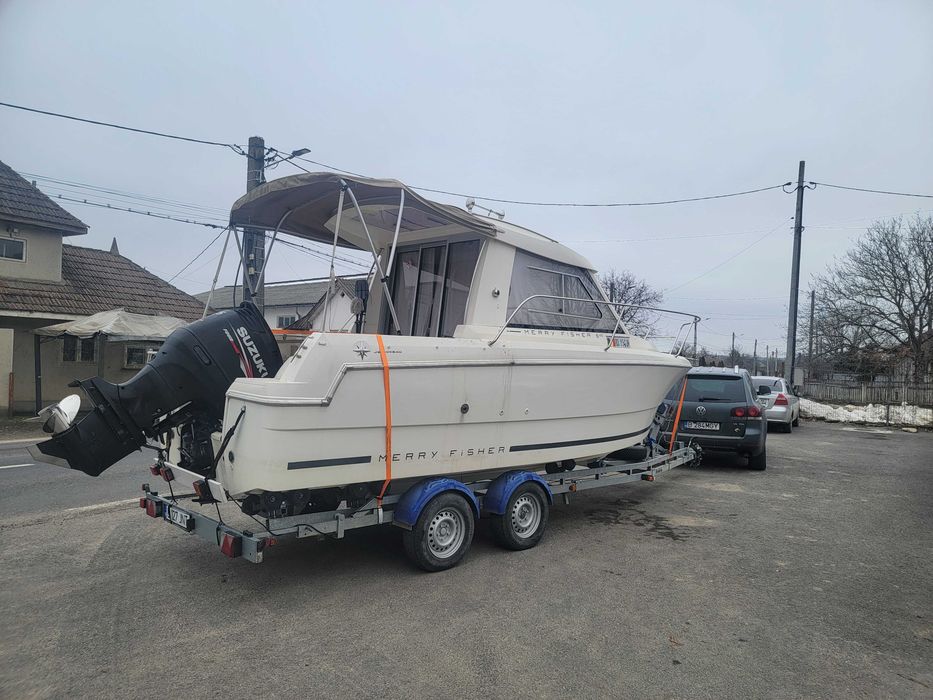 Vand barca Mery Fisher 645 cu motor Suzuki 175 cp si peridoc Brenderup 2500 kg inmatriculate Romania