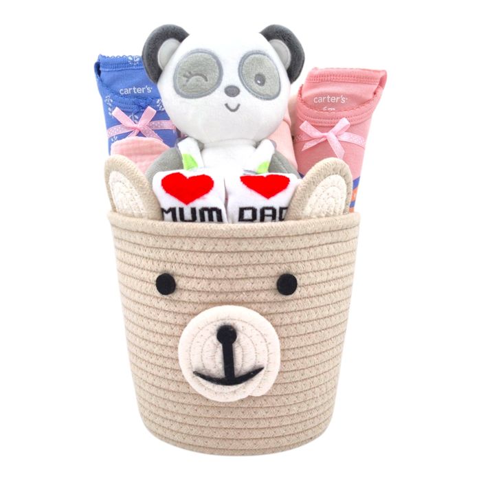 Coș Cadou Nou-Născut / Bebe – Cadoul Perfect, Elegant și Util!