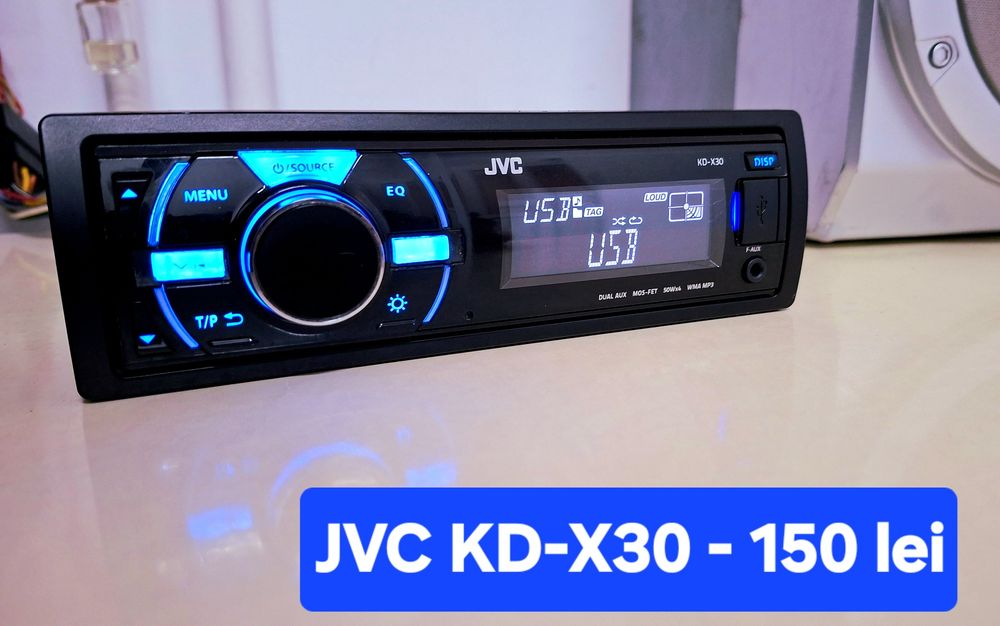 Radio cu USB JVC KD-X30, Pioneer 1500, 1600, 100ubb, 2400ub