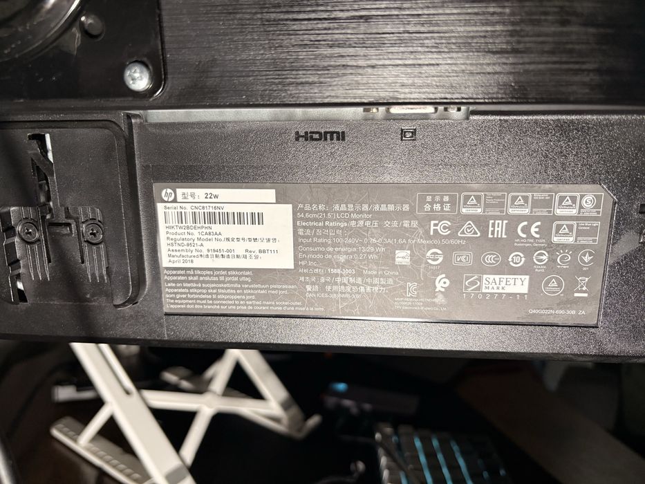 Монитор HP 22w 21.5” 60hz IPS FULL HD