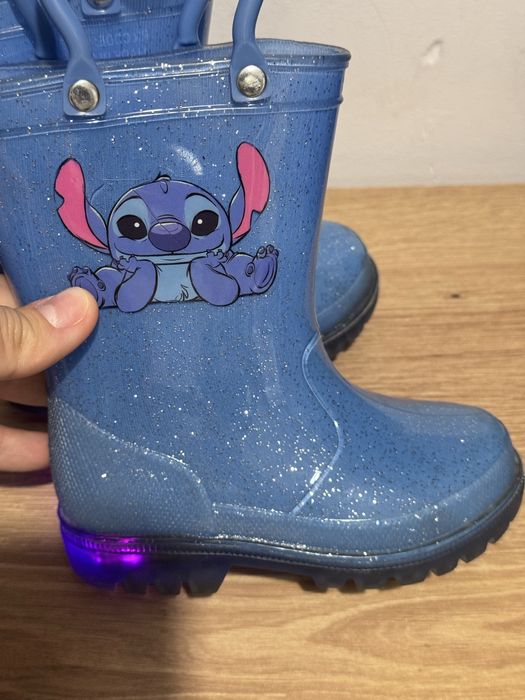 Cizme de cauciuc Stitch cu luminite de fete marimea 23 (Wellington boots)
