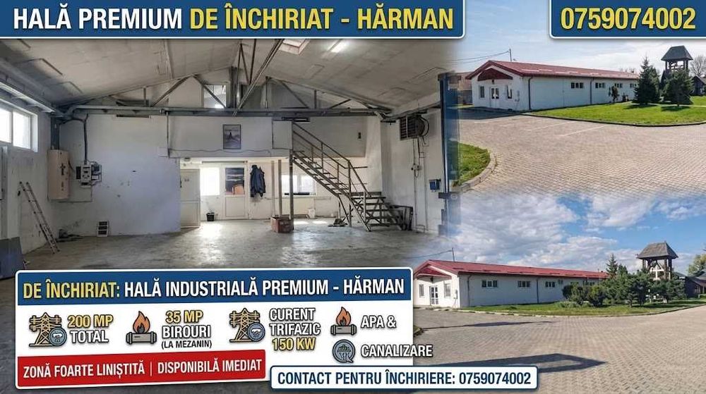 Hala 200 mp birou 35 mp curent 150 KW - Harman