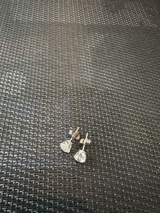 Диамантени обеци от 14 карата бяло злато с 1,25 карата естествени диам