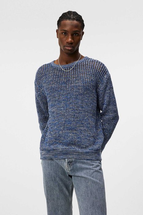 J.Lindeberg, Pulover din tricot de bumbac Glose Loose, Albastru, M