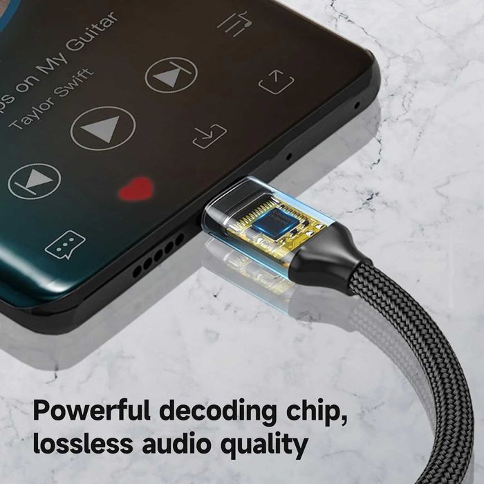 USB C Lightning към 3.5 мм жак за слушалки, USB C към AUX адаптер, съвместим със Samsung S22 Ultra