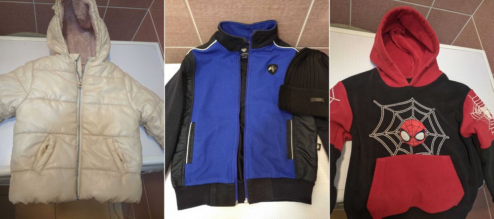 Детская куртка, толстовка, ветровка, детский спортивный костюм, шапка.