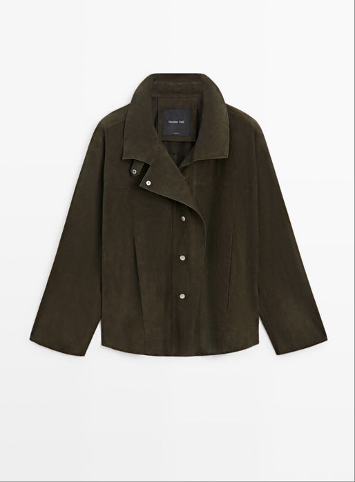 Jacheta din piele intoarsa Massimo Dutti