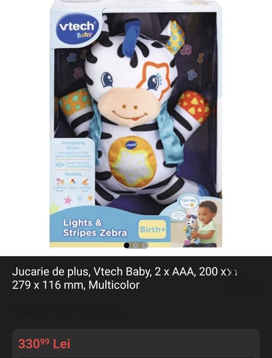 Jucarii bebe si pluș Maimuțica jucăușă si Zebra Vtech