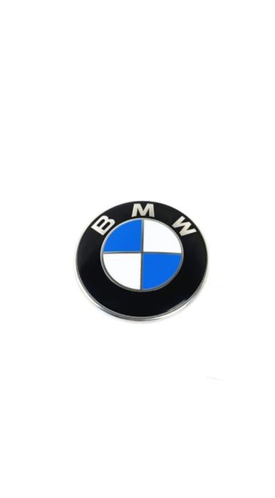 Emblema BMW, montaj pe capota sau portbagaj, 82mm, alb/albastru