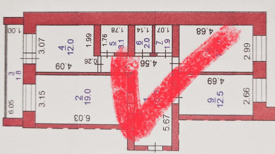 Продам 3-х комначную квартиру