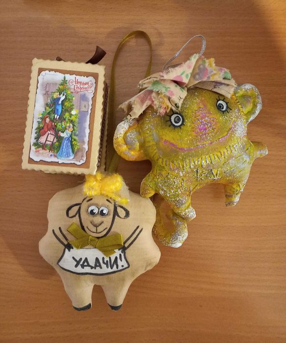 Набор ёлочных игрушек ручной работы