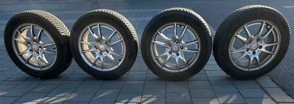 Оригинални джанти за Mercedes 16" 5x112 с гуми Michelin 205/55/16 за A, B, C-класа