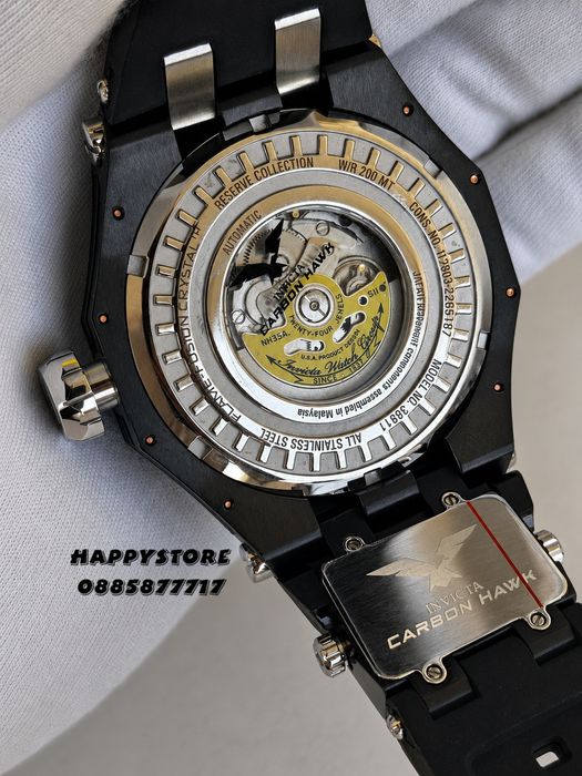 INVICTA Carbon Hawk automatic Black 55 mm, Инвикта нов мъжки часовник