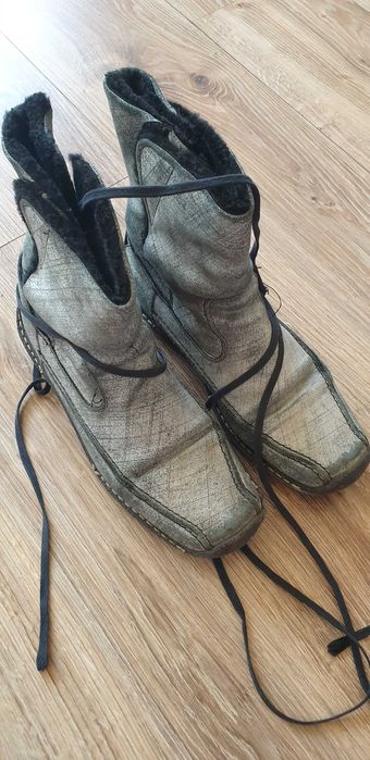 Дамски боти кожа, шити, каучукова подметка 40