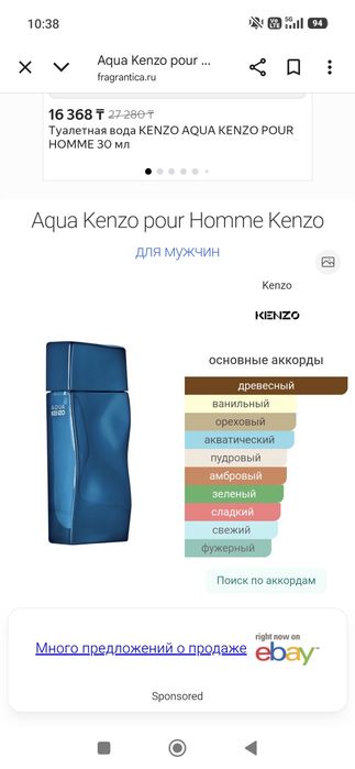 Kenzo Aqua pour homme