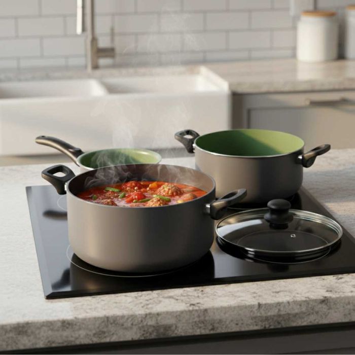 Комплект съдове Michelino Lara – 6 Части с незалепващо Pfluon покритие