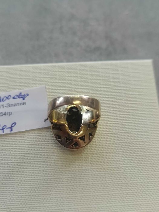 Златен пръстен ръчна изработка 6.54гр 14к 52 размер