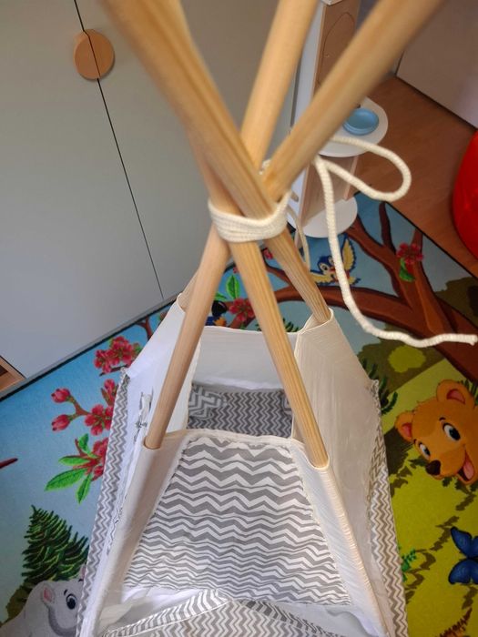 Ръчно изработена детска палатка Типи от памук + подарък възглавници