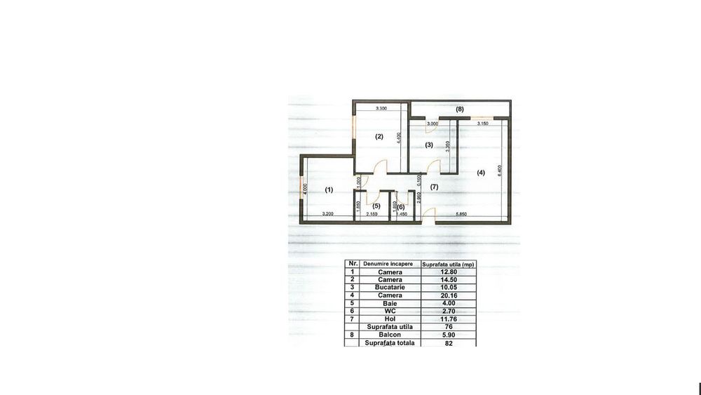 Apartament Domus 3 camere, 2 bai, 82 mp + boxa