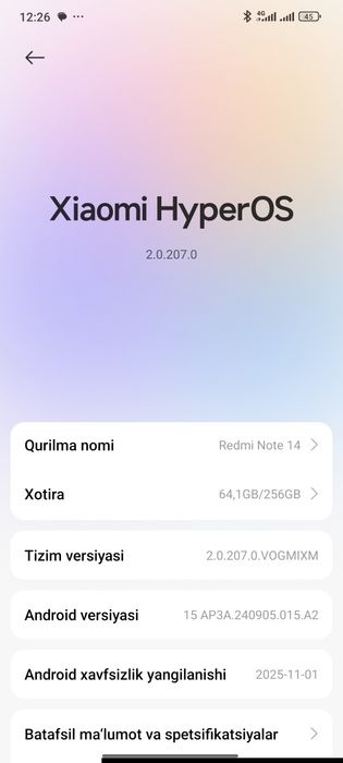 Xiaomi Redmi note 14 256gb