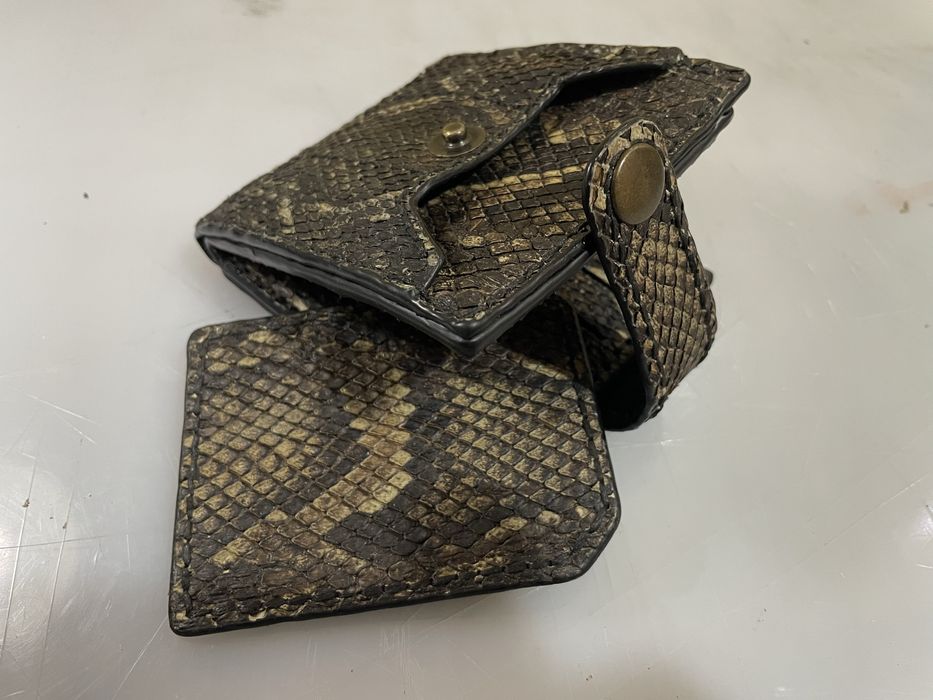 Портмоне бифолд из натуральной кожи питона, ручная работа.