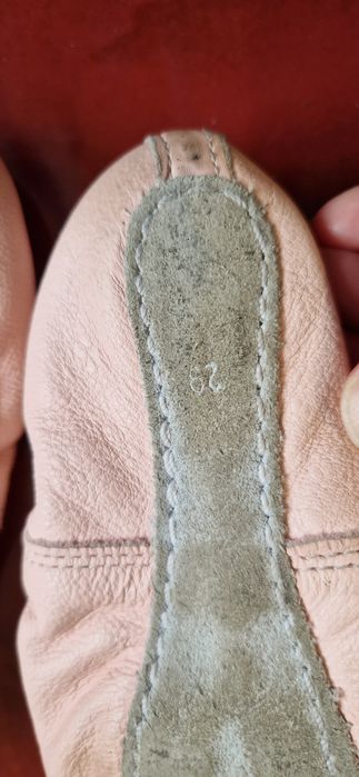 Demi-poante balet nivel începător talpă întreagă din piele Roz