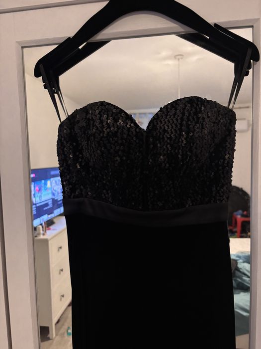 Rochie lunga tip sirena din catifea CRISTALLINI