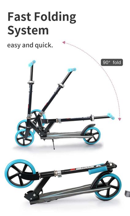 Тротинетка скутер с големи гуми за деца и възрастни колела сгъваема