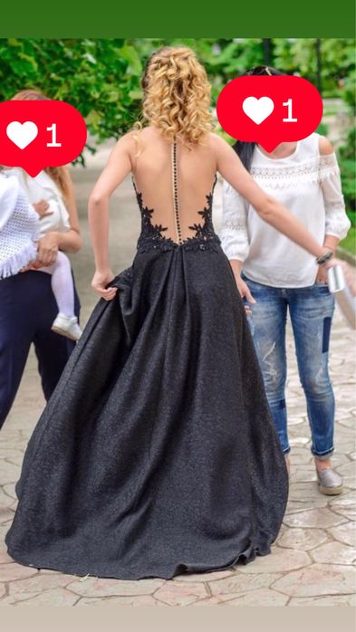 Уникална черна бална рокля