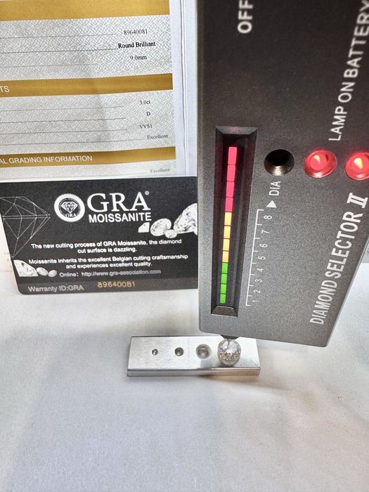 Диамант 3 карата, мойсанит, за бижу и подарък