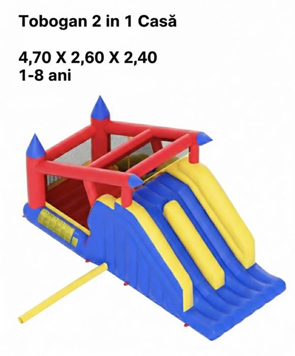 Inchiriez Tobogan Gonflabil 3 in 1 RACE Castel Unicorn petreceri copii