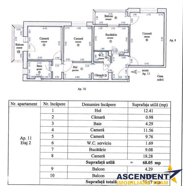 Apartament 3 camere, suprafata extinsa, decomandat, zona verde, Triaj,