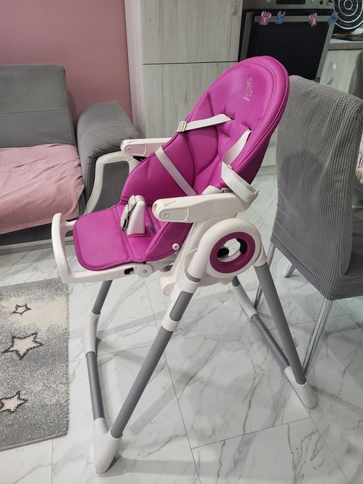 Бебешко столче за хранене Crocodile , розов