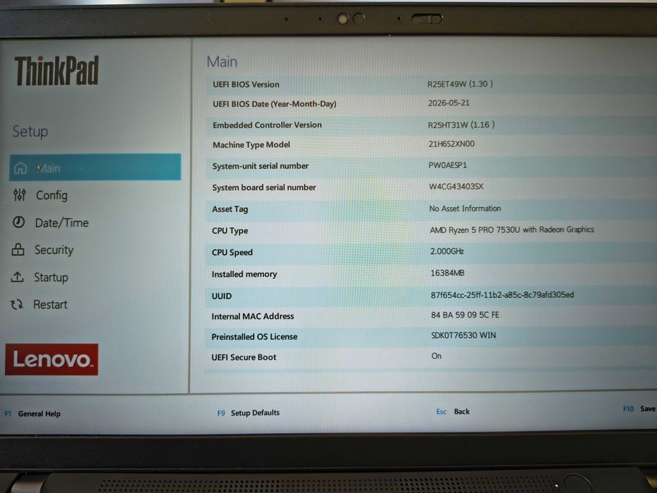 Lenovo L14 Gen4 AMD Ryzen 5 PRO 7530U Radeon Graphics | 16GB DDR4 | 256GB SSD NVMe