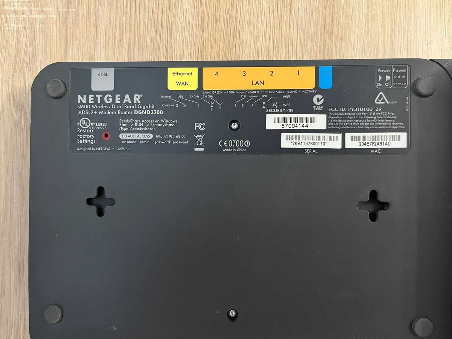 NETGEAR N600 Wireless Dual Band Gigabit ADSL2+ Modem Router
