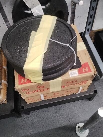 Set gantere și bare Bodybuilding 93 kg cu - produs resigilat Decathlon