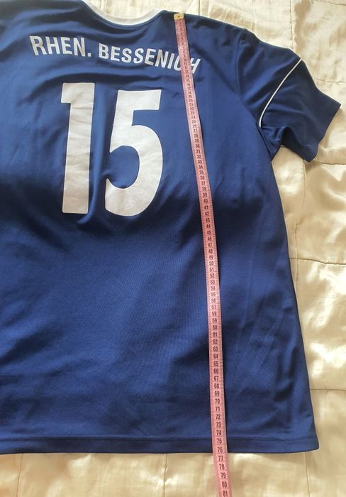 Tricou Adidas Climalite original L-XL navy fotbal Bitburger nr. 15 nou premium