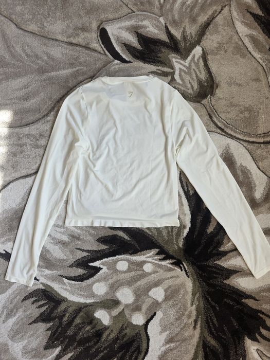 Bluză sport Gymshark damă, mânecă lungă, mărimea [M], albă / crem