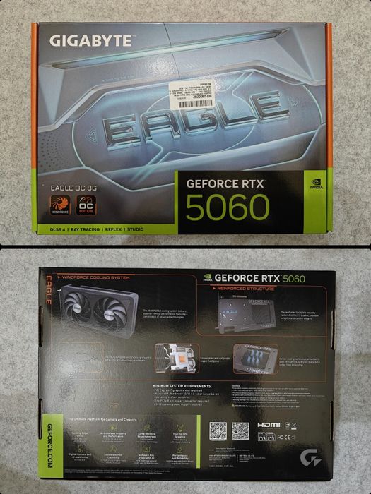 Видеокарта RTX 5060 / 5060 Ti 8GB — MSI, Gigabyte, PNY — Новые