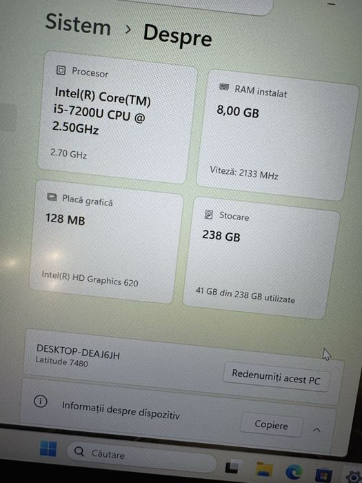 Laptop dell latitude 7480 cu cartela i5 gen7