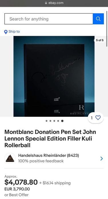 Pix Montblanc / Donation Pen - John Lennon /  ediție specială
