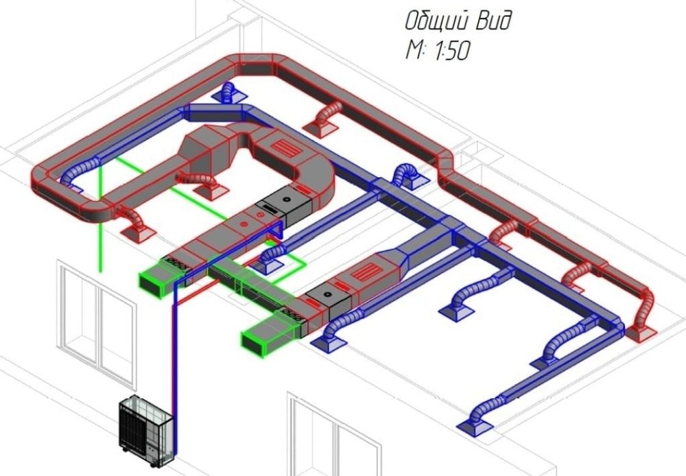 Проекты, расчёты, чертежи, схемы по вентиляции и кондиционированию ...