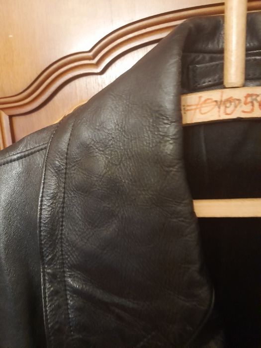Haina lunga vintage din piele naturala, moto/rock