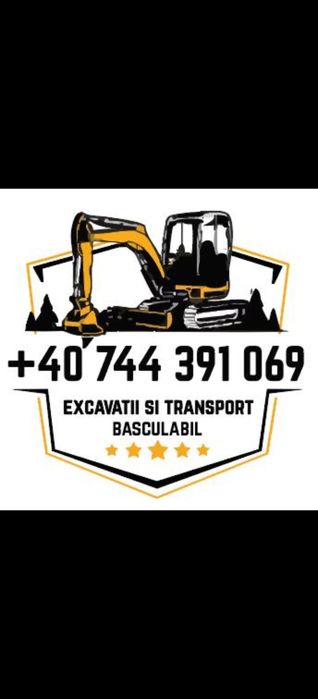 Închiriez  mini excavator și bascula   | nisip, piatra, canalizări sibiu