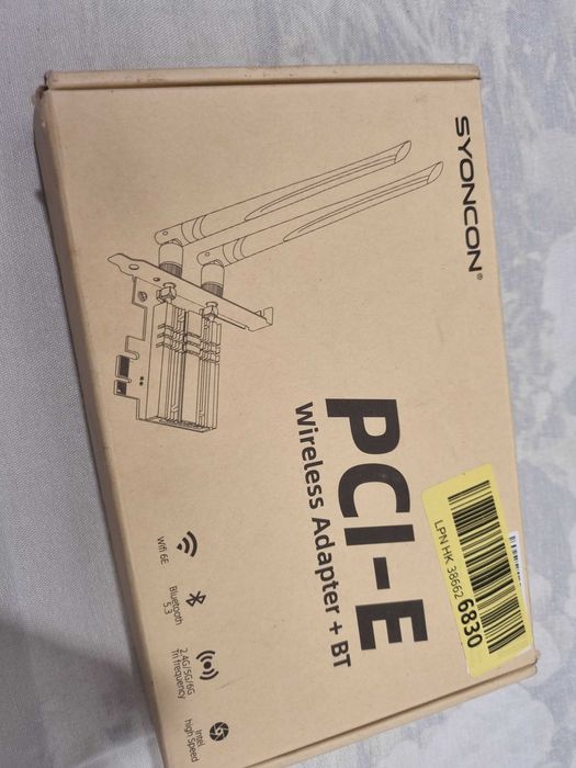 Palca de retea WIFI Gigabit Syoncon + Bluetooth  2.4G/5G/6GHz 5374mb