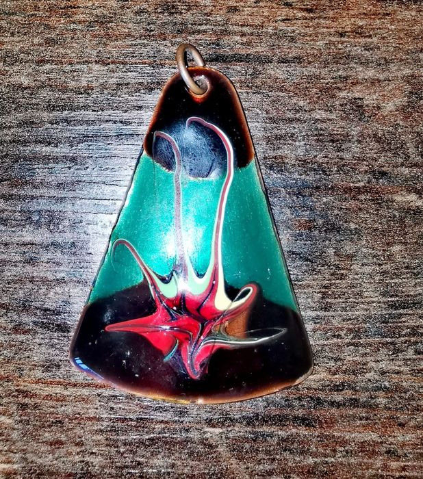 Бижу винтидж висулки емайлирано колие медно 50-60г. Хипи Яко за 3 бр.