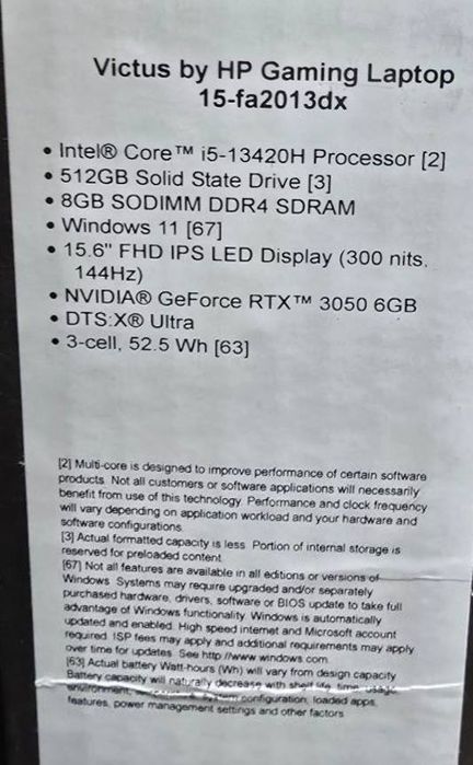 Игровой ноутбук HP Victus 15.6" (USA)